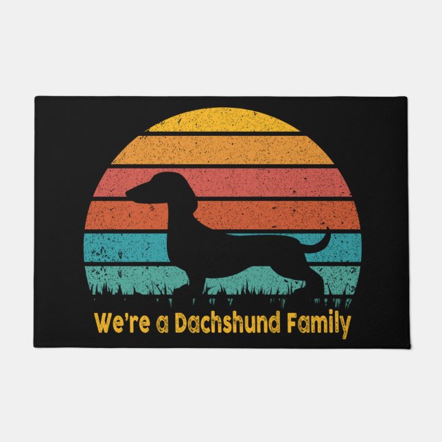Tapis de porte famille Dachshund (Devant)