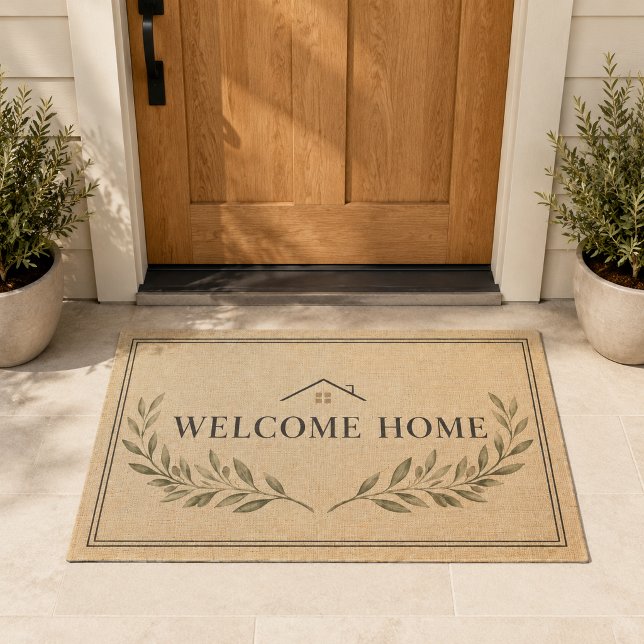 Tapis de porte Ferme Fleurie Maison de Campagne |  (Créateur téléchargé)