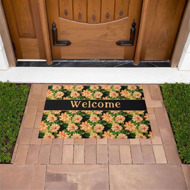 Tapis de porte Fleur de Clématite à l'aquarelle Bi (De plein air)