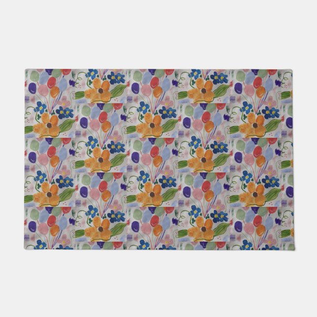 Tapis de porte Fleurs & Ballons (Devant)