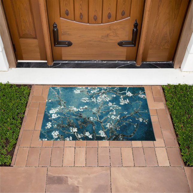 Tapis de porte Fleurs d'amandier sarcelle foncé de (De plein air)