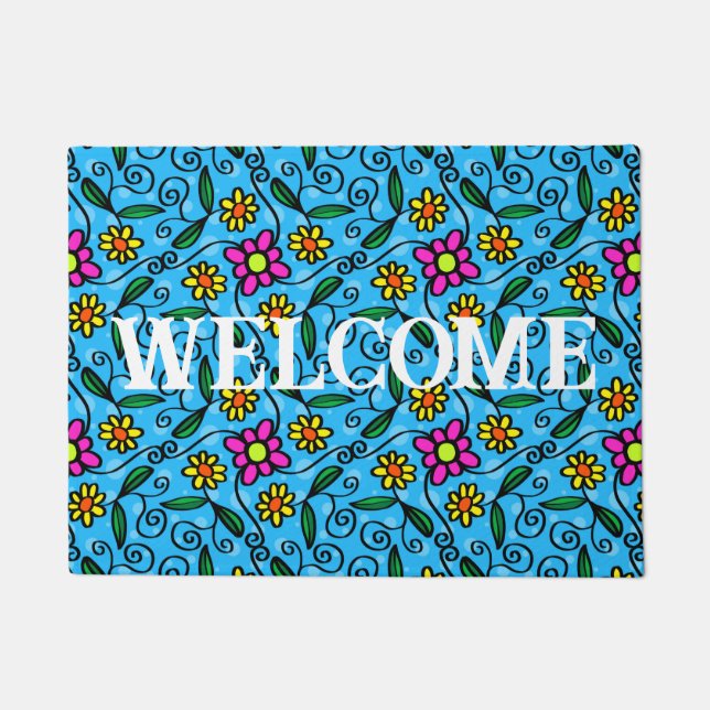Tapis de porte floral abstrait (Devant)