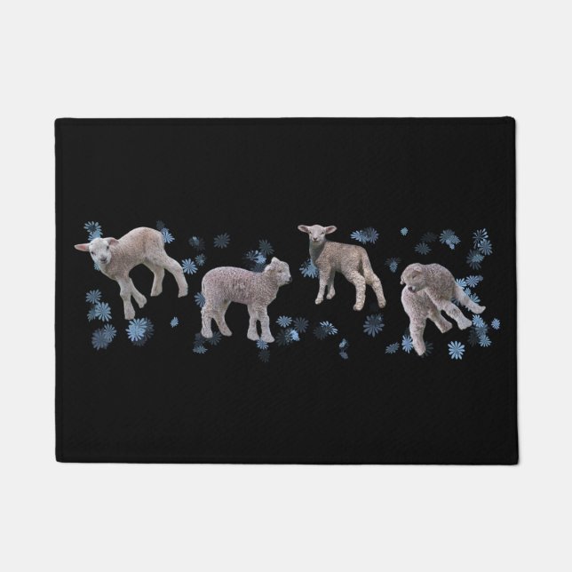 Tapis de porte frénésie d'agneau (noir) (Devant)