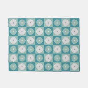 Tapis de porte géométrique moderne de fleurs de