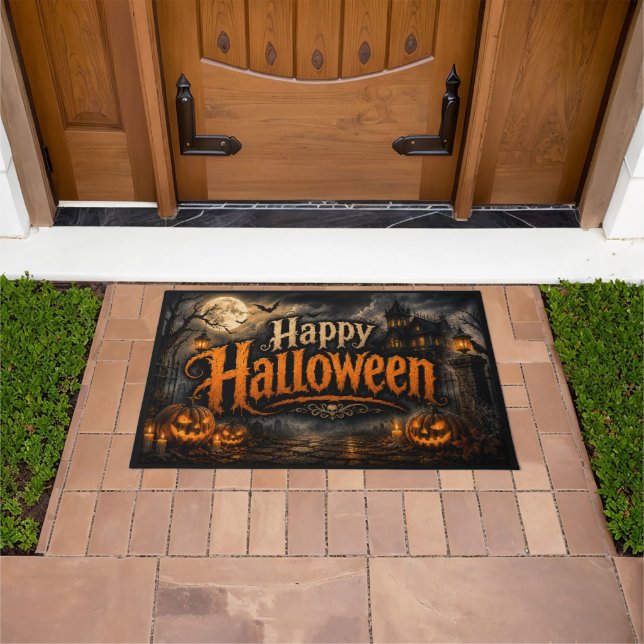 Tapis de porte Halloween Maison Hantée (De plein air)