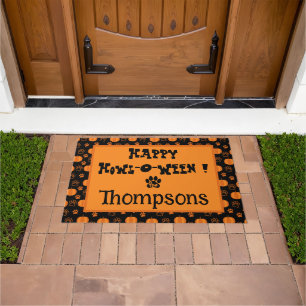 Tapis de porte Halloween personnalisé pour chien J