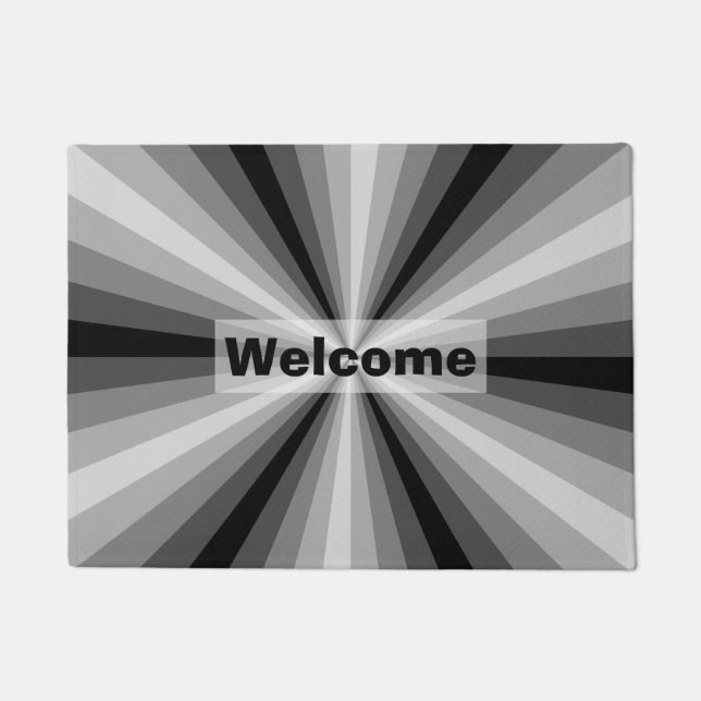 Tapis de porte illusion optique noir (Devant)