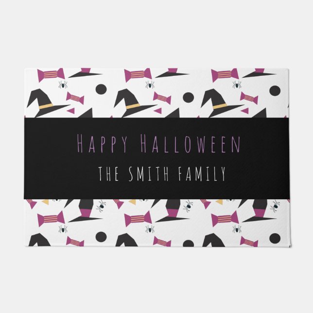 Tapis de porte Joyeux Halloween Sorcière Motif de  (Devant)