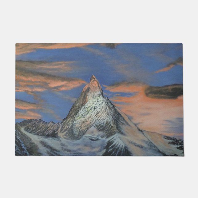 Tapis de porte - "Le Matterhorn au coucher du sole (Devant)