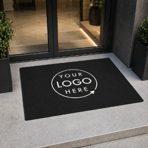 Tapis de porte Logo Tapis d'entrée noir sur mesu