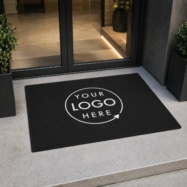 Tapis de porte Logo | Tapis d'entrée noir sur mesu (Custom black logo doormat for business entrances, offices, salons, shops, and studios.)