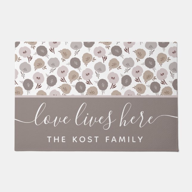 Tapis de porte Love Lives Here (Devant)