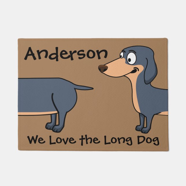 Tapis de porte Love Long Dog - Dachshund 18" x 24" (Devant)