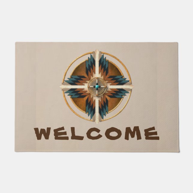 Tapis de porte Mandala amérindien (Devant)