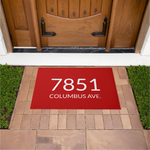Tapis de porte minimaliste rouge cerise