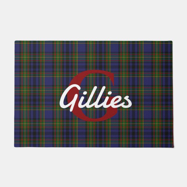 Tapis de porte monogrammé Clan Gillies Plaid (Devant)