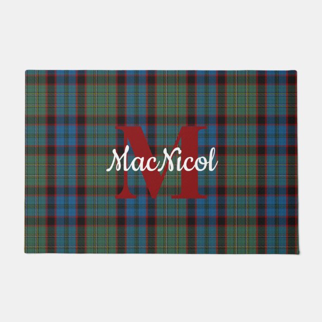 Tapis de porte monogrammé du clan MacNicol Plaid (Devant)