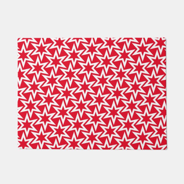 Tapis de porte Motif blanc et rouge (Devant)
