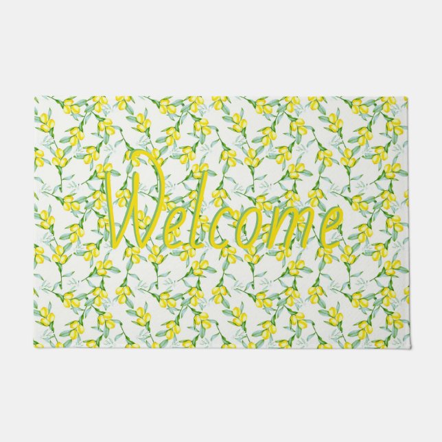 Tapis de porte motif citrons (Devant)