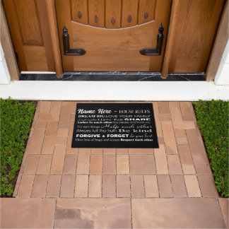 Tapis de porte noir Règles de famille
