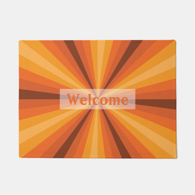 Tapis de porte orange illusion d'optique (Devant)