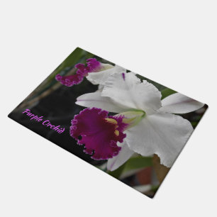 Tapis de porte - Orchidée blanc/violet