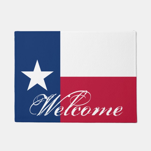 Tapis de porte patriotique de drapeau du Texas (Devant)