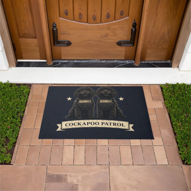 Tapis de porte Patrouille Cockapoo | Tapis de bien (De plein air)
