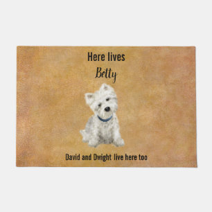 Tapis de porte personnalisable mignon Westie