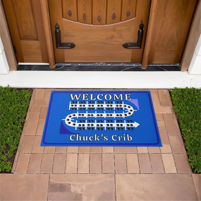 Tapis de porte personnalisé bleu pour lit bébé ave (De plein air)