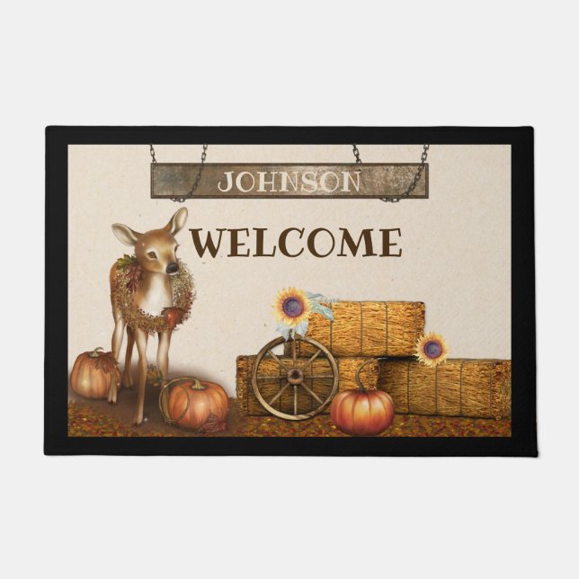 Tapis de porte personnalisé d'automne (Devant)