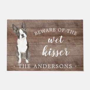 Tapis de porte personnalisé par chien de Boston