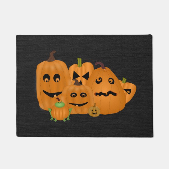 Tapis de porte Petits citrouilles creusées (Devant)