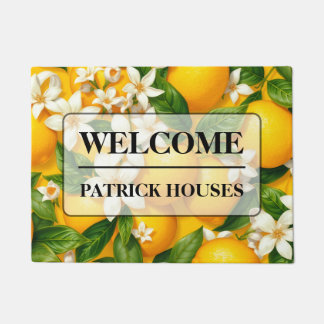 Tapis de porte printemps citronné et jasmin