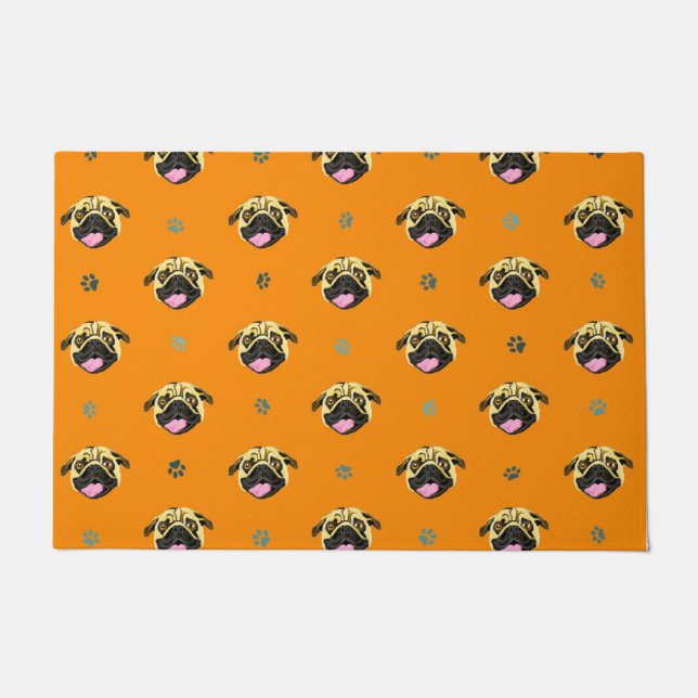Tapis de porte Pug Orange (Devant)