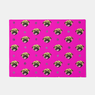 Tapis de porte Pug Rose Choquant