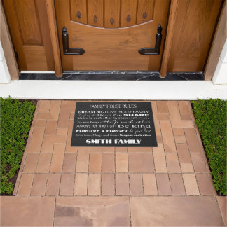 Tapis de porte Règles de la maison de famille humo