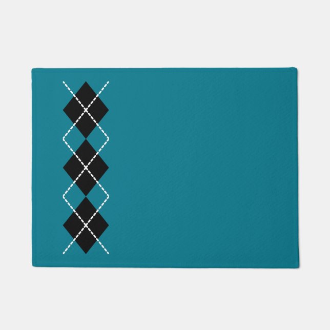Tapis de porte sarcelle rétro (Devant)
