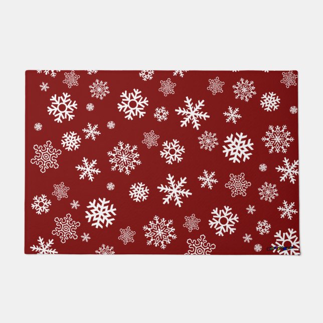 Tapis de porte Snowflakes personnalisable (Devant)