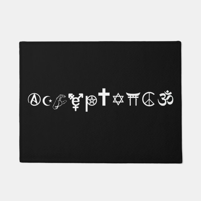 Tapis de porte sombre de symboles d'acceptation (Devant)