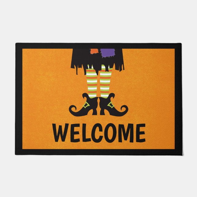 Tapis de porte sorcière d'Halloween (Devant)