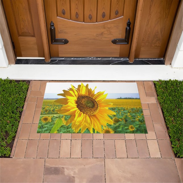 Tapis de porte tournesol couleur vive (De plein air)