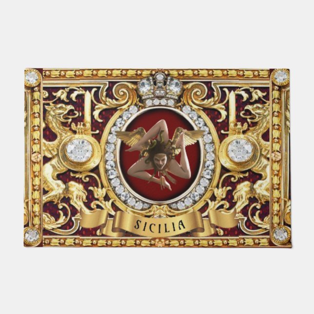 Tapis de porte Trinacrie Méduse sicilienne (Devant)