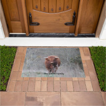 Tapis de porte vache Highland personnalisé