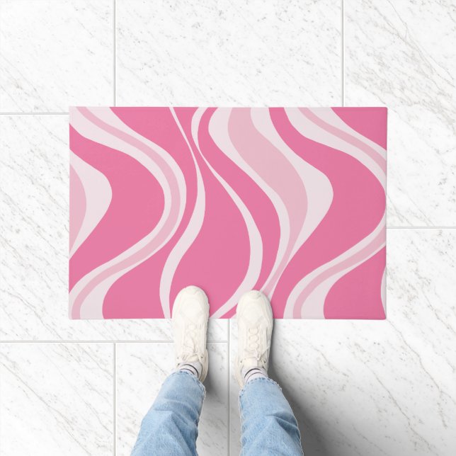 Tapis de porte Vagues Roses (Intérieur)