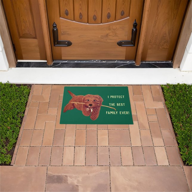 Tapis de porte vert chien doré Goldie (De plein air)