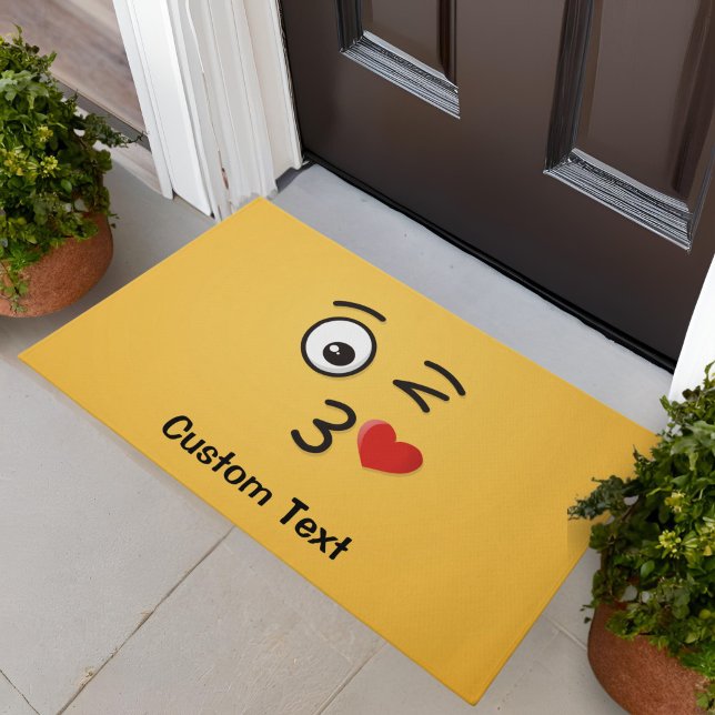 Tapis de porte visage lançant un baiser (Créateur téléchargé)