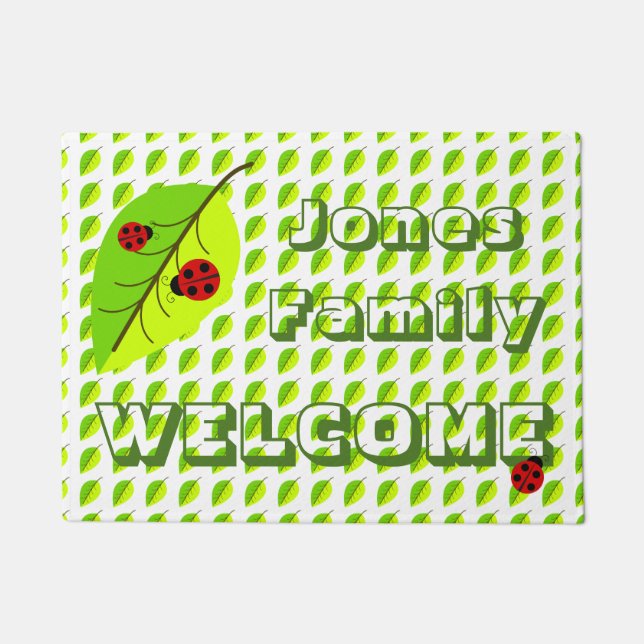 Tapis de portes personnalisées Ladybug et Leaf (Devant)