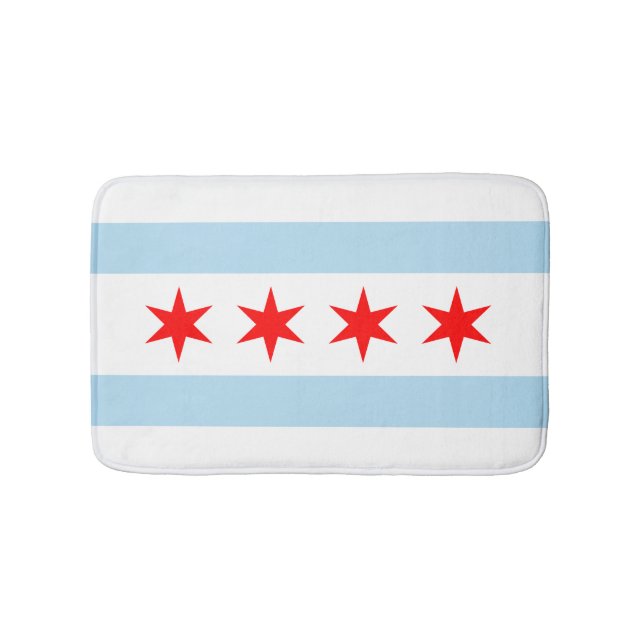 Tapis de salle de bain avec le drapeau de Chicago, (Devant)