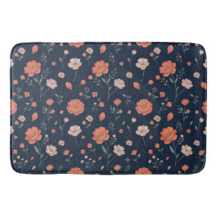 Tapis de salle de bain botanique Corail mignon et